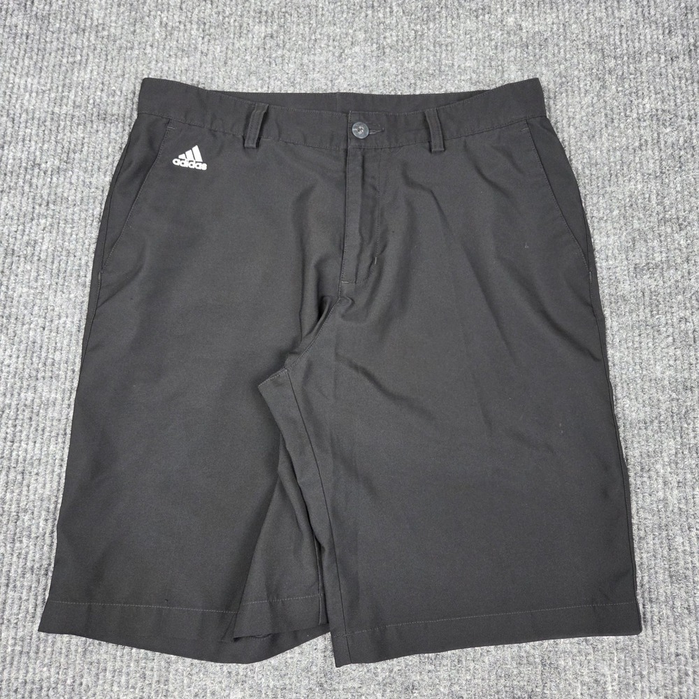 Adidas Mens Climalite Golf Shorts Black Size 32 Performance Flat Front Athletic